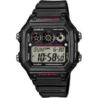 Casio AE-1300WH-1A2VEF férfi digitális sportóra, 100 m, világidő, fekete