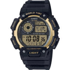 Casio AE-1400WH-9AVEF férfi digitális karóra, 100 m, LED, fekete/arany