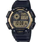Casio AE-1400WH-9AVEF férfi digitális karóra, 100 m, LED, fekete/arany