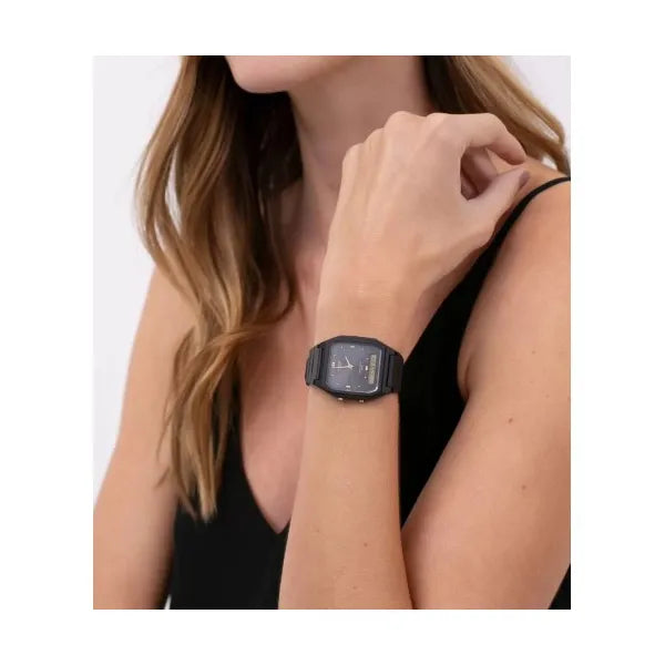 Casio AW-48HE-1AVDF női karóra, fekete, kvarc, WR50, analóg‑digitális, díszdoboz