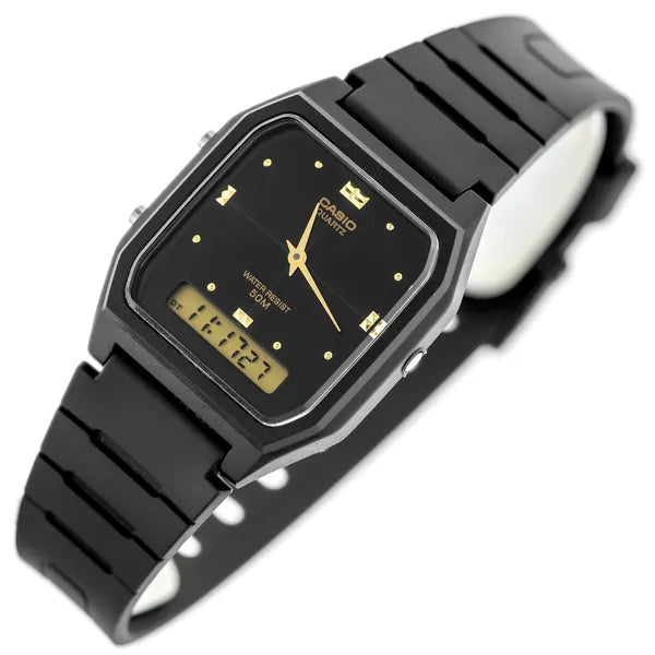 Casio AW-48HE-1AVDF női karóra, fekete, kvarc, WR50, analóg‑digitális, díszdoboz