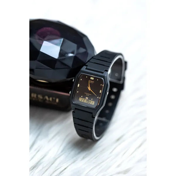 Casio AW-48HE-1AVDF női karóra, fekete, kvarc, WR50, analóg‑digitális, díszdoboz