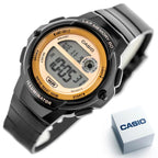 Casio LWS-1200H-1AVDF női digitális sportóra, WR100, fekete/rózsaarany