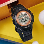 Casio LWS-1200H-1AVDF női digitális sportóra, WR100, fekete/rózsaarany
