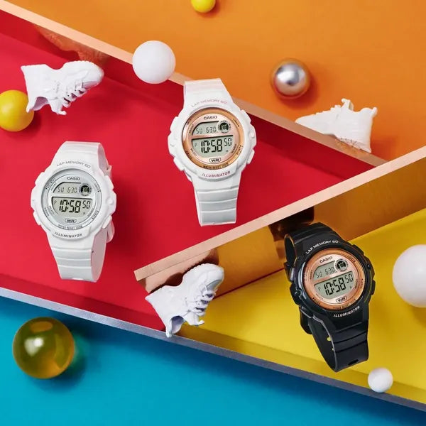 Casio LWS-1200H-1AVDF női digitális sportóra, WR100, fekete/rózsaarany