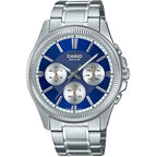 Casio MTP-1375D-2A1VDF férfi kvarc karóra, rozsdamentes acél, kék számlap, 50 m