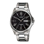 Casio MTP-1384D-1AVEF férfi karóra, acél szíj, WR100, fekete számlap