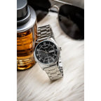 Casio MTP-V006D-1B2 férfi karóra, acél szíj, fekete számlap, 38 mm, kvarc, WR30