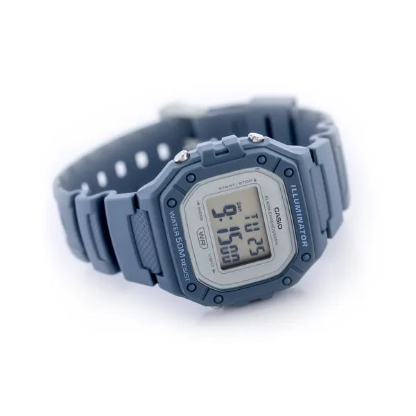 Casio W-218HC-2AVDF uniszex digitális karóra, kék, WR50, dobozzal