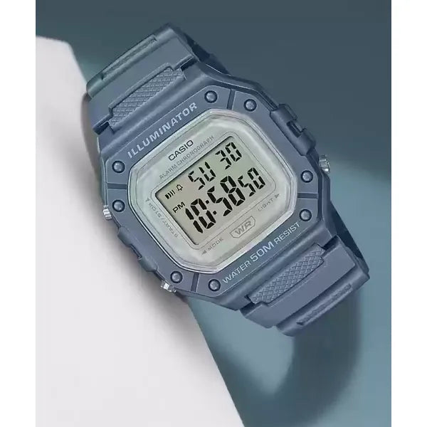 Casio W-218HC-2AVDF uniszex digitális karóra, kék, WR50, dobozzal