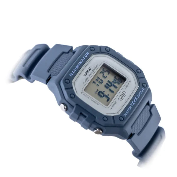 Casio W-218HC-2AVDF uniszex digitális karóra, kék, WR50, dobozzal