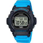 Casio W-219H-2A2VEF férfi digitális karóra, fekete/türkiz, WR50, 42 mm