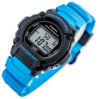 Casio W-219H-2A2VEF férfi digitális karóra, fekete/türkiz, WR50, 42 mm