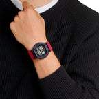 Casio WS-1400H-4AVEF férfi digitális sportóra, WR100, piros szíj