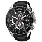 Casio Edifice EFR-539L-1AVUEF férfi kronográf óra, 48 mm, fekete bőrszíj, WR100