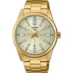Casio férfi karóra MTP-VD02G-9EUDF, arany, acél szíj, WR30, dátum