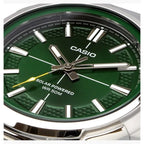 Casio MTP-RS100D-3A férfi karóra, napelemes, acél, zöld, WR50
