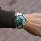Casio MTP-RS100D-3A férfi karóra, napelemes, acél, zöld, WR50