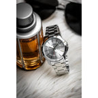 Casio MTP-V004D-7CUDF férfi karóra, ezüst, acél szíj, dátum, WR30