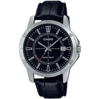 Casio MTP-V004L-1CUDF férfi karóra, kvarc, fekete bőr szíj, WR30, dátum