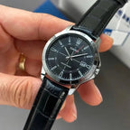 Casio MTP-V004L-1CUDF férfi karóra, kvarc, fekete bőr szíj, WR30, dátum