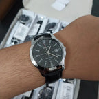 Casio MTP-V004L-1CUDF férfi karóra, kvarc, fekete bőr szíj, WR30, dátum