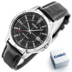 Casio MTP-V004L-1CUDF férfi karóra, kvarc, fekete bőr szíj, WR30, dátum