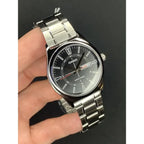 Casio MTP-V006D-1C férfi karóra, fekete számlap, acél szíj, WR30, doboz