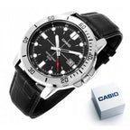 Casio MTP-VD01L-1EV férfi karóra, fekete bőr, 44 mm, WR50, dátum