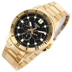 Casio MTP-VD300G-1EUDF férfi karóra, arany acélszíj, fekete számlap, 44 mm