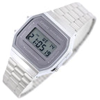 Casio A168WEM-7EF uniszex digitális óra, ezüst, hálós acélszíj, WR30, díszdoboz