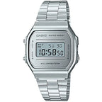 Casio A168WEM-7EF uniszex digitális óra, ezüst, hálós acélszíj, WR30, díszdoboz