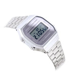Casio A168WEM-7EF uniszex digitális óra, ezüst, hálós acélszíj, WR30, díszdoboz