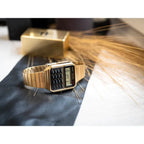 Casio CA-500WEG-1AEF férfi kalkulátoros digitális óra, arany acél, WR30