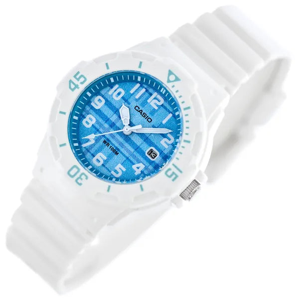 Casio LRW-200H-2CVDF női karóra, kvarc, 39 mm, WR100, fehér/kék + díszdoboz