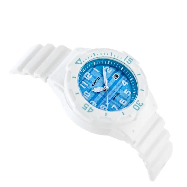 Casio LRW-200H-2CVDF női karóra, kvarc, 39 mm, WR100, fehér/kék + díszdoboz