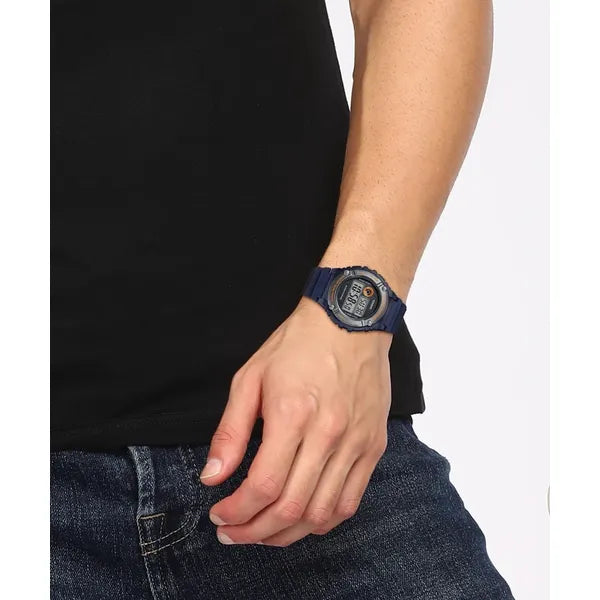Casio W-216H-2BVDF férfi digitális karóra, sötétkék, WR50, dobozzal
