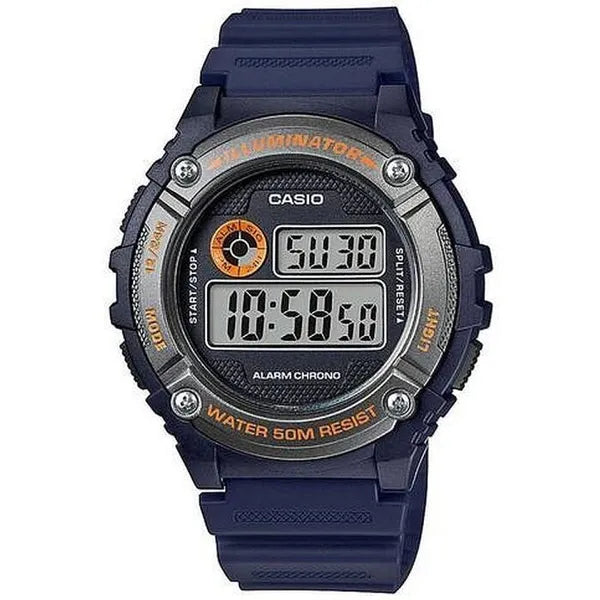 Casio W-216H-2BVDF férfi digitális karóra, sötétkék, WR50, dobozzal
