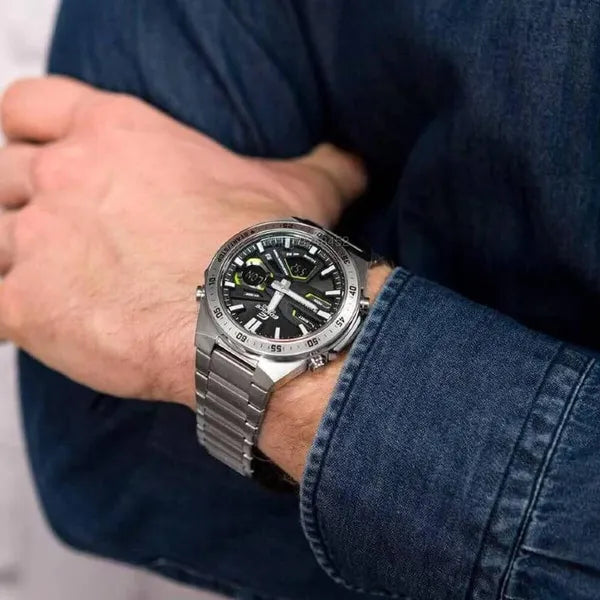 Casio EFV-C110D-1A3VEF férfi karóra, acél szíj, WR100, kvarc, díszdoboz