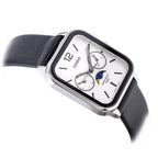 Casio MTP-M305L-7AV férfi karóra, bőrszíj, fehér számlap, holdfázis, WR50