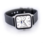 Casio MTP-M305L-7AV férfi karóra, bőrszíj, fehér számlap, holdfázis, WR50