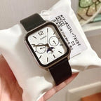 Casio MTP-M305L-7AV férfi karóra, bőrszíj, fehér számlap, holdfázis, WR50