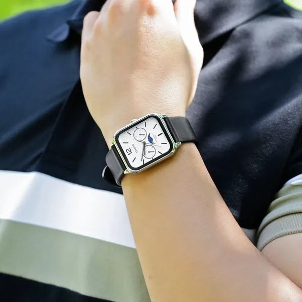 Casio MTP-M305L-7AV férfi karóra, bőrszíj, fehér számlap, holdfázis, WR50