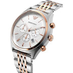 Emporio Armani férfi karóra AR1998, krónográf, acél, 43 mm, fehér, WR50