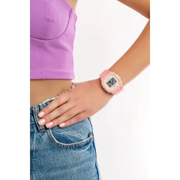 Casio W-218HC-4A uniszex digitális karóra, rózsaszín, WR50, LED, stopper
