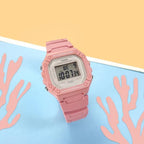 Casio W-218HC-4A uniszex digitális karóra, rózsaszín, WR50, LED, stopper