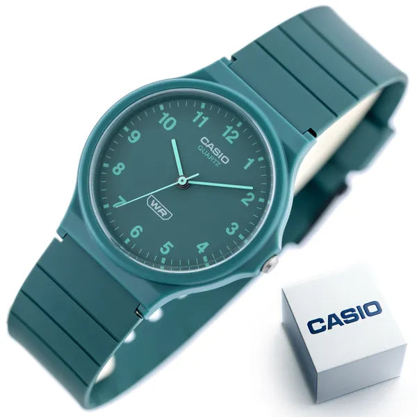 Casio MQ-24B-3BDF uniszex karóra, türkiz, 36 mm, WR30, kvarc + díszdoboz
