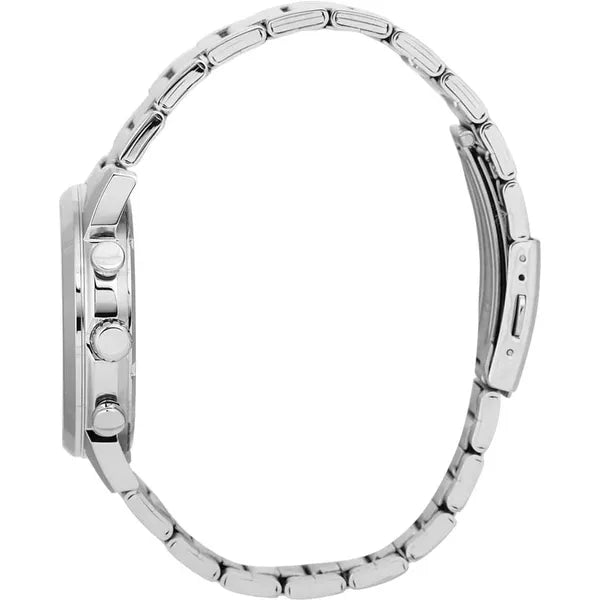 Casio MTP-E510D-1A2 férfi karóra, rozsdamentes acél szíj, fekete számlap, WR50