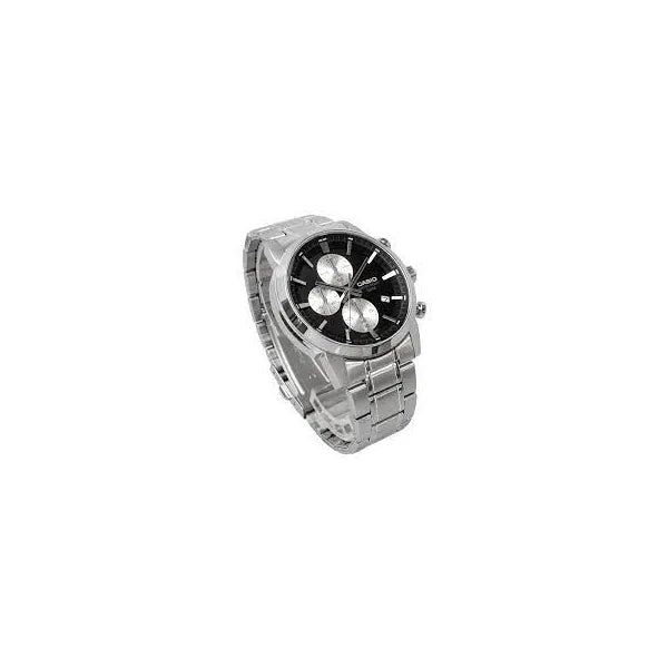 Casio MTP-E510D-1A2 férfi karóra, rozsdamentes acél szíj, fekete számlap, WR50