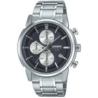 Casio MTP-E510D-1A2 férfi karóra, rozsdamentes acél szíj, fekete számlap, WR50